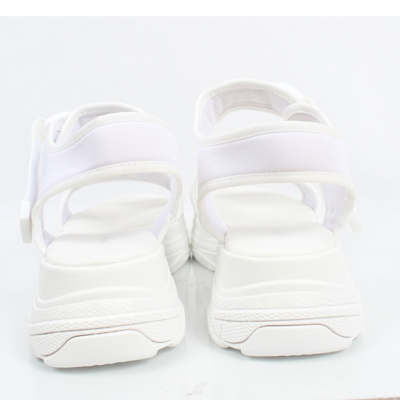 White Velcro Straps flatform Wedge Sandal - Picture 5 of 6